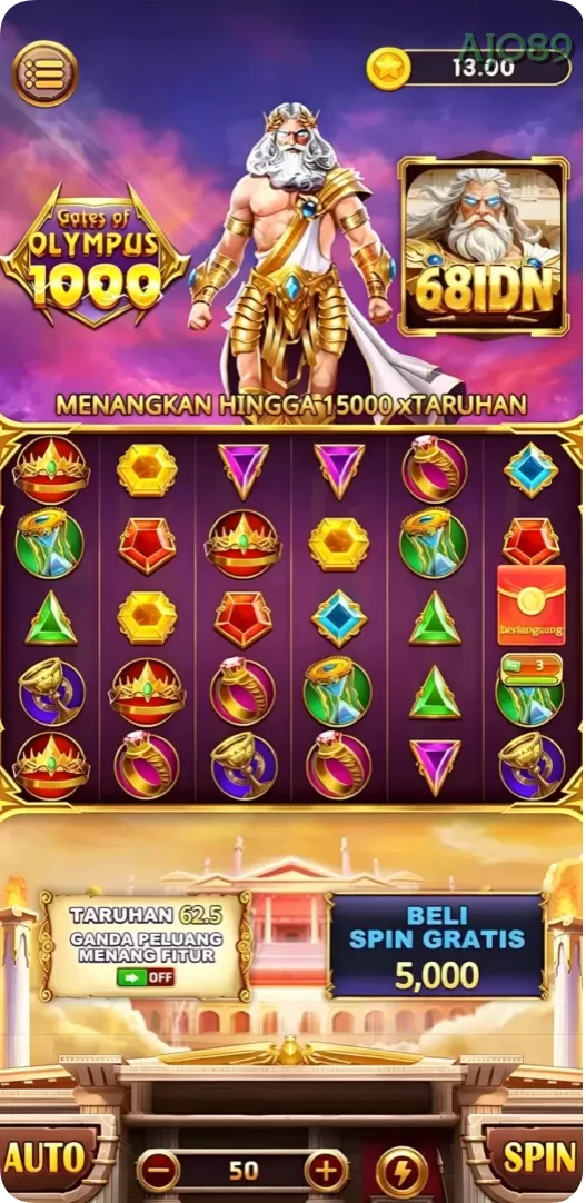 Cuplikan layar GGG888 — menu navigasi